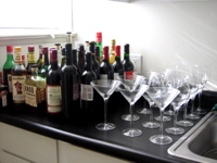 booze on kitchen counter